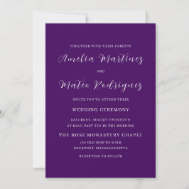 Convite para Casamento Moderno de Script Minimalis