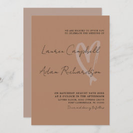 Convite para Casamento Moderno de Terracotta e Cor