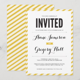 Convite para Casamento Moderno do Carnaval Amarelo