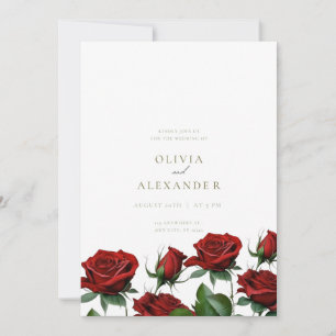 Convite para Casamento Moderno do Rosa vermelha