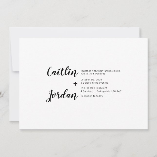 Convite para casamento moderno e contemporâneo (Frente)