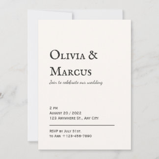 Convite para Casamento Moderno e Minimalista
