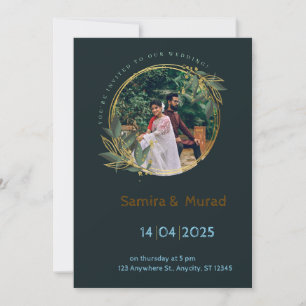 Convite para Casamento Moderno marinho Azul