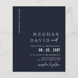 Convite para casamento moderno Marinho de orçament