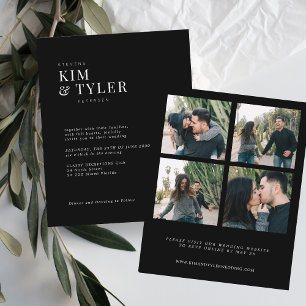 Convite para casamento moderno para colagem de fot