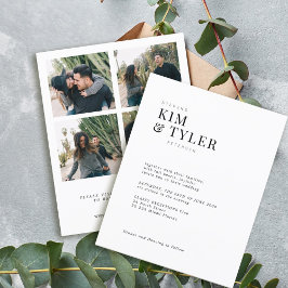 Convite para casamento moderno para colagem de fot