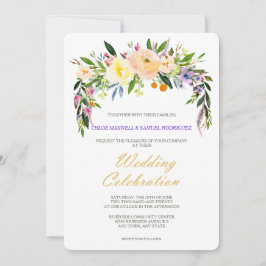 Convite para Casamento Moderno Selvagem e Floral