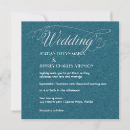 Convite para Casamento Moderno Teal Sparkle