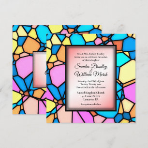 Convite para Casamento Mosaico de Vidro Cortado