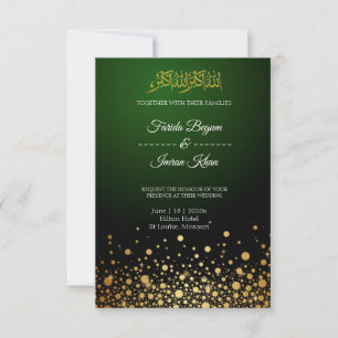 Convite para Casamento Muçulmano Emerald Green