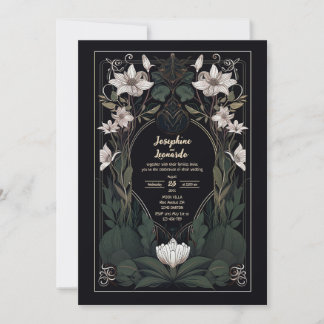Convite Para Casamento Mystical Dark Art Nouveau