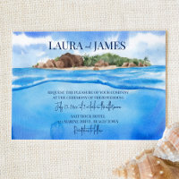 Convite para casamento na ilha tropical da praia