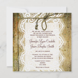 Convite para Casamento na Praça da Madeira Rústi