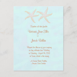 convite para casamento na praia de Starfish - azul