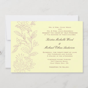 Convite para Casamento Natural/Rosa