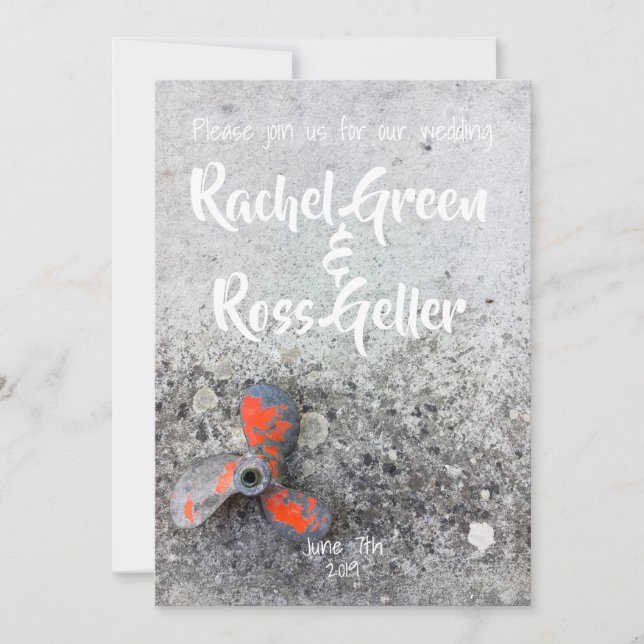 Convite para casamento náutico da Vintage (Frente)