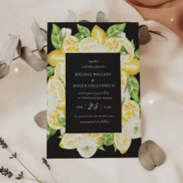 Convite para Casamento Negro de Fruta de Limão Cit