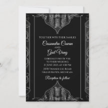 Convite para Casamento Negro de Luxo