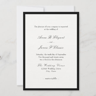 Convite para Casamento Negro de Script Clássico