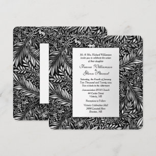 Convite para Casamento Negro e Branco da Flora e F