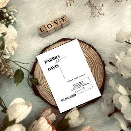 Convite para Casamento Negro e Branco Moderno Mini