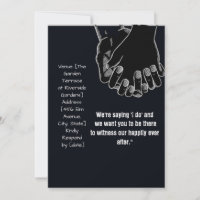convite para casamento negro vetor de mãos simples