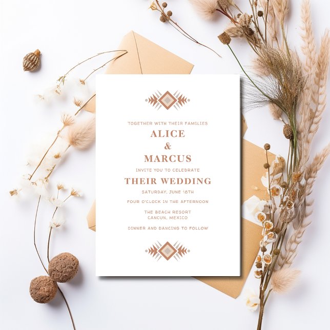 Convite para casamento no deserto do sudoeste de v (Southwestern Summer Desert Wedding Invitation)