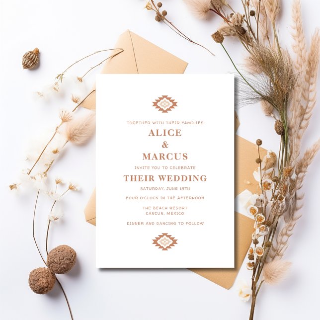 Convite para casamento no deserto do sudoeste de v (Southwestern Summer Desert Wedding Invitation)