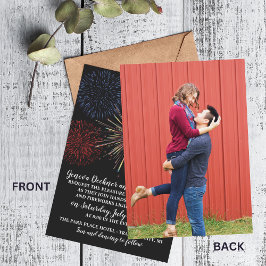 Convite para casamento no dia 4 de julho do Firewo