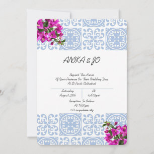 convite para casamento no estilo azul romântico it