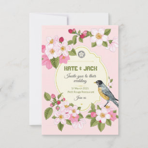 Convite para Casamento no estilo japonês Floral