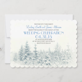 Convite para casamento no inverno branco