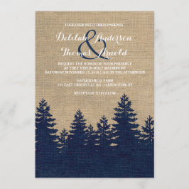 Convite para Casamento no inverno de árvores de pi