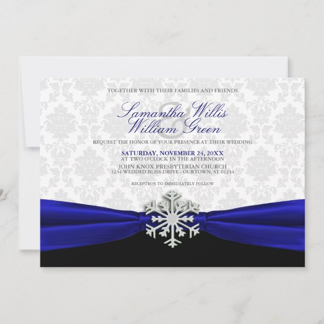 Convite para Casamento no inverno de Faixa de Opçõ (Frente)