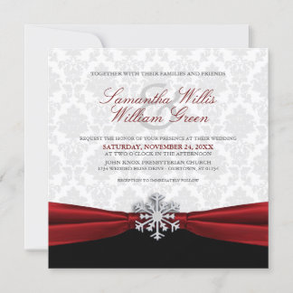 Convite para Casamento no inverno de Fita Vermelha