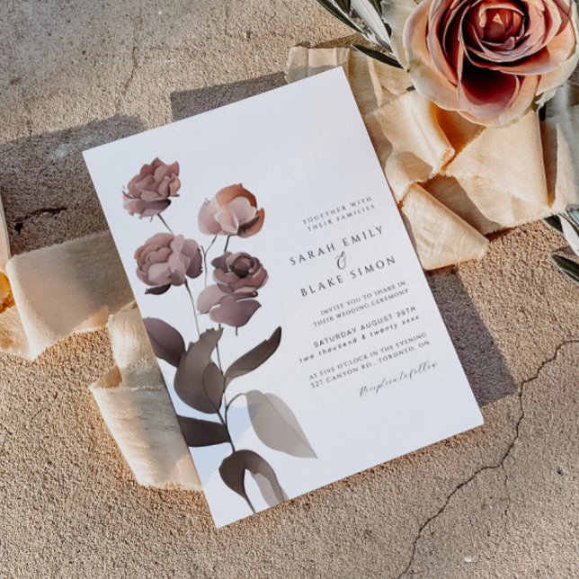 Convite para Casamento no inverno de Queda Floral  (Criador carregado)