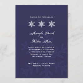Convite para Casamento no inverno Marinho Blue Sno