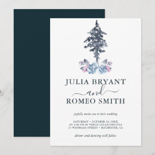 Convite para Casamento no inverno Pine Tree