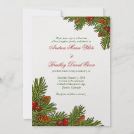 Convite para Casamento no inverno Pines Boughs Xma