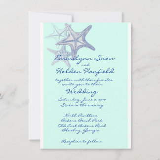 convite para casamento no mar azul