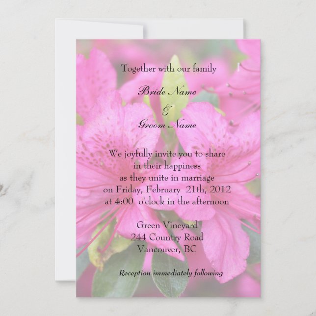 convite para casamento, noiva e noiva de azalea ro (Frente)