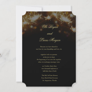 Convite para Casamento noturno de Sparkler