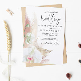 Convite para Casamento Orquídeo Boho Pampas