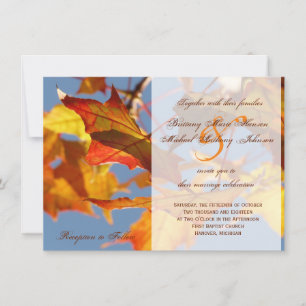 Convite para Casamento outono de Autumn Orange