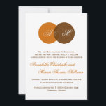 Convite para Casamento outono de Copper Brown Twin<br><div class="desc">Convite para Casamento outono de Copper Brown Twin Monograma</div>