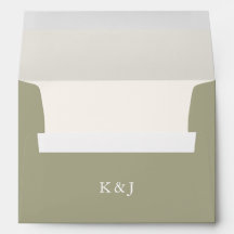 Convite para Casamento outono de Monograma Verde E