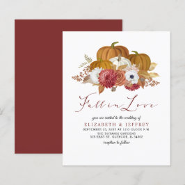 Convite para Casamento outono de Pumpkins Rustic B
