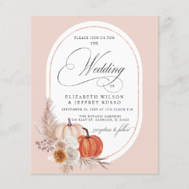 Convite para Casamento outono Pampas de Orçamento