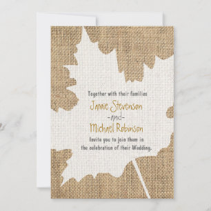 Convite para Casamento outono Russo de Burlap de F