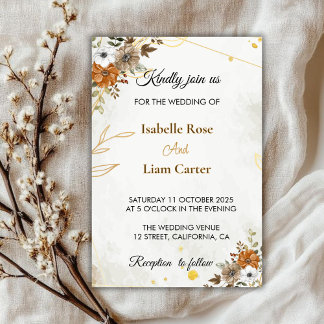 Convite para Casamento outono Rustic Boho Personal